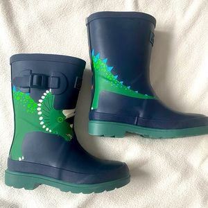 Joules - Navy triceratops rainboots, kids size 1